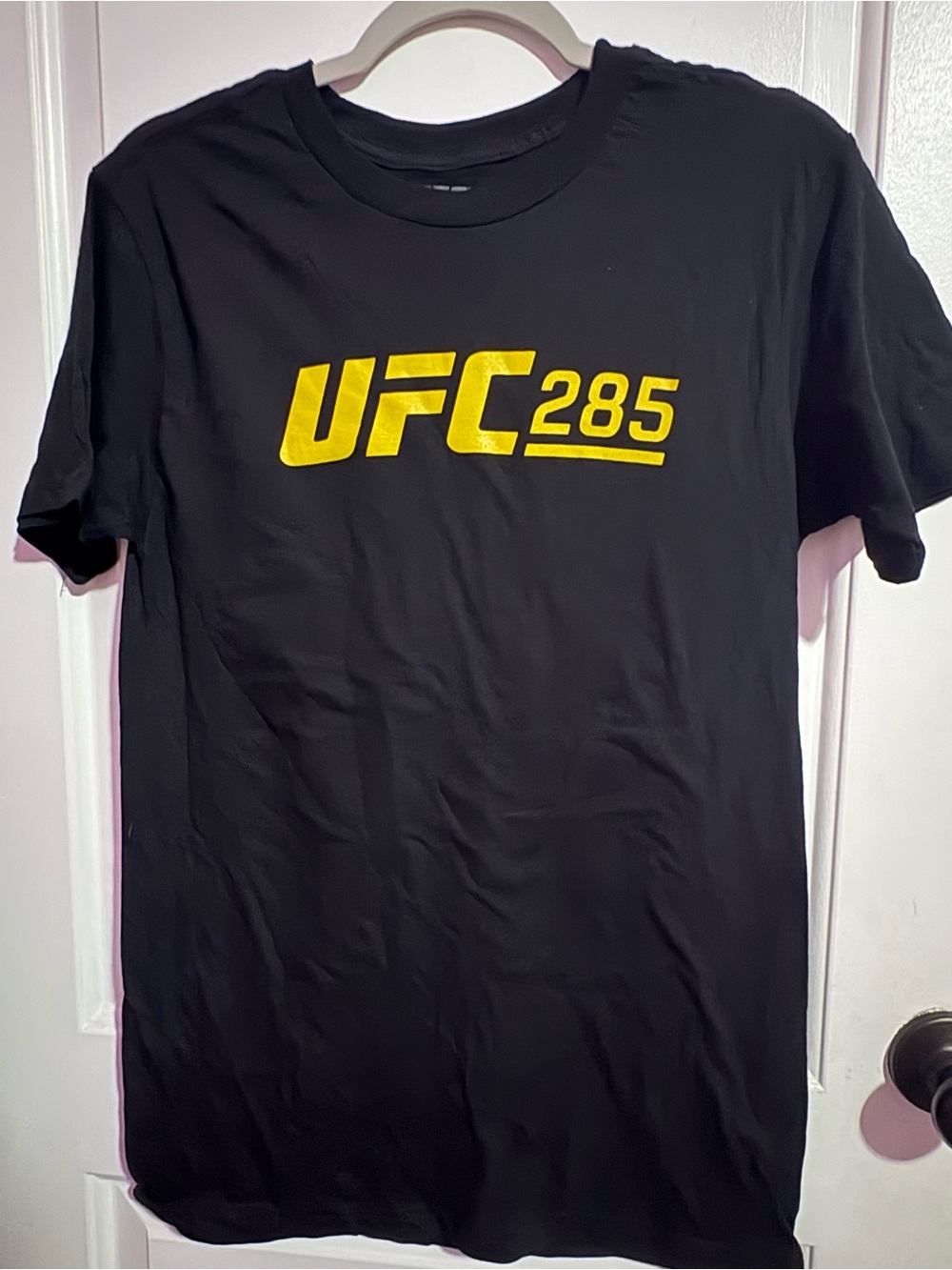 UFC Black Tee with Yellow UFC285 Logo